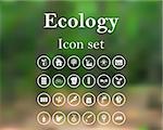 Ecology icon set. EPS 10 vector illustration with mesh and without transparency.