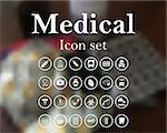 Medical icon set. EPS 10 vector illustration with mesh and without transparency.