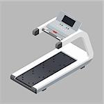 Treadmill isometric detailed device vector graphic illustration