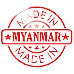 Made in Myanmar red seal image with hi-res rendered artwork that could be used for any graphic design.