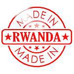 Made in Rwanda red seal image with hi-res rendered artwork that could be used for any graphic design.