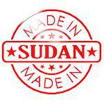 Made in Sudan red seal image with hi-res rendered artwork that could be used for any graphic design.