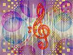 Illustration of abstract colorful funky musical background.