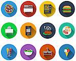 Set of restaurant icons in flat design. EPS 10 vector illustration with transparency.