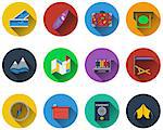 Set of travel icons in flat design. EPS 10 vector illustration with transparency.