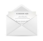 Certificate in Envelope  Vector Illustration EPS10