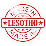 Made in Lesotho red seal image with hi-res rendered artwork that could be used for any graphic design.