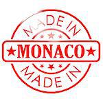 Made in Monaco red seal image with hi-res rendered artwork that could be used for any graphic design.