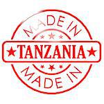 Made in Tanzania red seal image with hi-res rendered artwork that could be used for any graphic design.