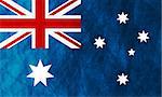 Grunge illustration of Australian flag. Vector background