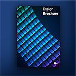 Vector violet blue perspective grid brochure  booklet cover design templates collection