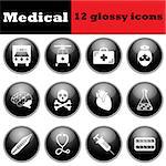 Set of medical glossy icons. EPS 10 vector illustration.