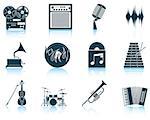 Set of musical icons. EPS 10 vector illustration without transparency.