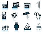 Set of energy icons. EPS 10 vector illustration without transparency.