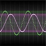 Abstract glowing colorful equalizer sound wave background.