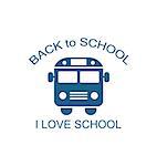 Illustration School Bus Isolated on White Background, Back to School Flat Icon  - Vector