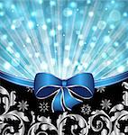 Illustration Christmas ornamental background, glowing design - vector