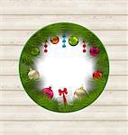 Illustration Christmas frame with traditional elements and copy space for your text - vector