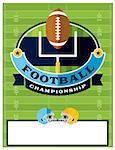 A flat design American Football championship flyer, invitation, or poster. Room for copy. Vector EPS 10 available.