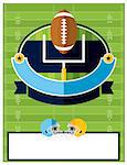 A flat design American Football flyer, invitation, or poster. Room for copy. Vector EPS 10 available.