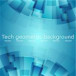 Abstract blue geometric technology background. Vector design