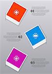 Infographics design with Polaroid frames. Vector illustration