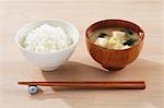 Miso soup and bowl of rice