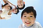 Happy Japanese family smiling