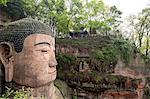 Close of up the Leshan giant Buddha, Sichuan province, China
