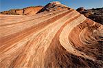 View across Fire Wave, a rock formation in Valley of Fire State Park