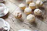 Table with fresh scones and tea