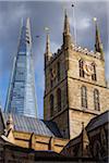 The Shard and Southwark Cathedral Tower, London, England, United Kingdom