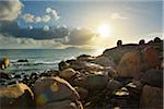 Sun Shining in Morning on Stone Coast, Horseshoe Bay, Bowen, Queensland, Australia