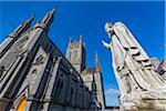 Statue of St Patrick and St Mary's Cathedral, Kilkenny, County Kilkenny, Ireland