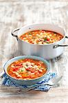 White bean soup with vegetables and tomatoes