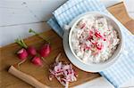 Cream cheese with radishes