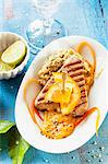 Tuna fish steak with oranges