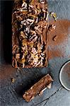 Dark chocolate terrine with pecan nut brittle