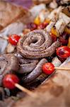 Grilled sausage spirals