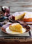 Lemon cake with icing sugar