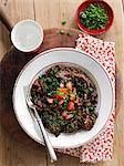 Minced beef with spinach and tomatoes