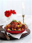 Braised pork meatballs with vegetables