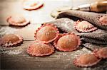 Red agnolotti