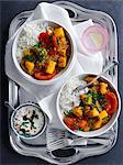 Pumpkin and tomato curry with rice