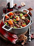 Beef stew with red wine and vegetables