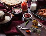 Ingredients for paneer tikka masala with marinated paneer