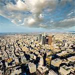 Aerial view of city skyscrapers, Los Angeles, California, USA