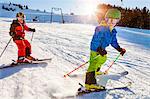 Ski holiday, Children learning to ski, Sudelfeld, Bavaria, Germany