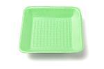 Green Disposable Styrofoam Food Tray on white Background