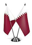 Qatar - Miniature Flags Isolated on White Background.